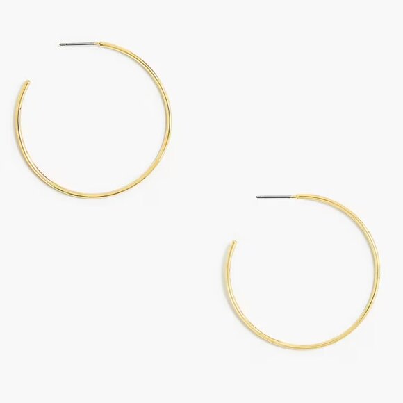 Jewelry - NEW! J Crew Simple Hoop Gold Earrings